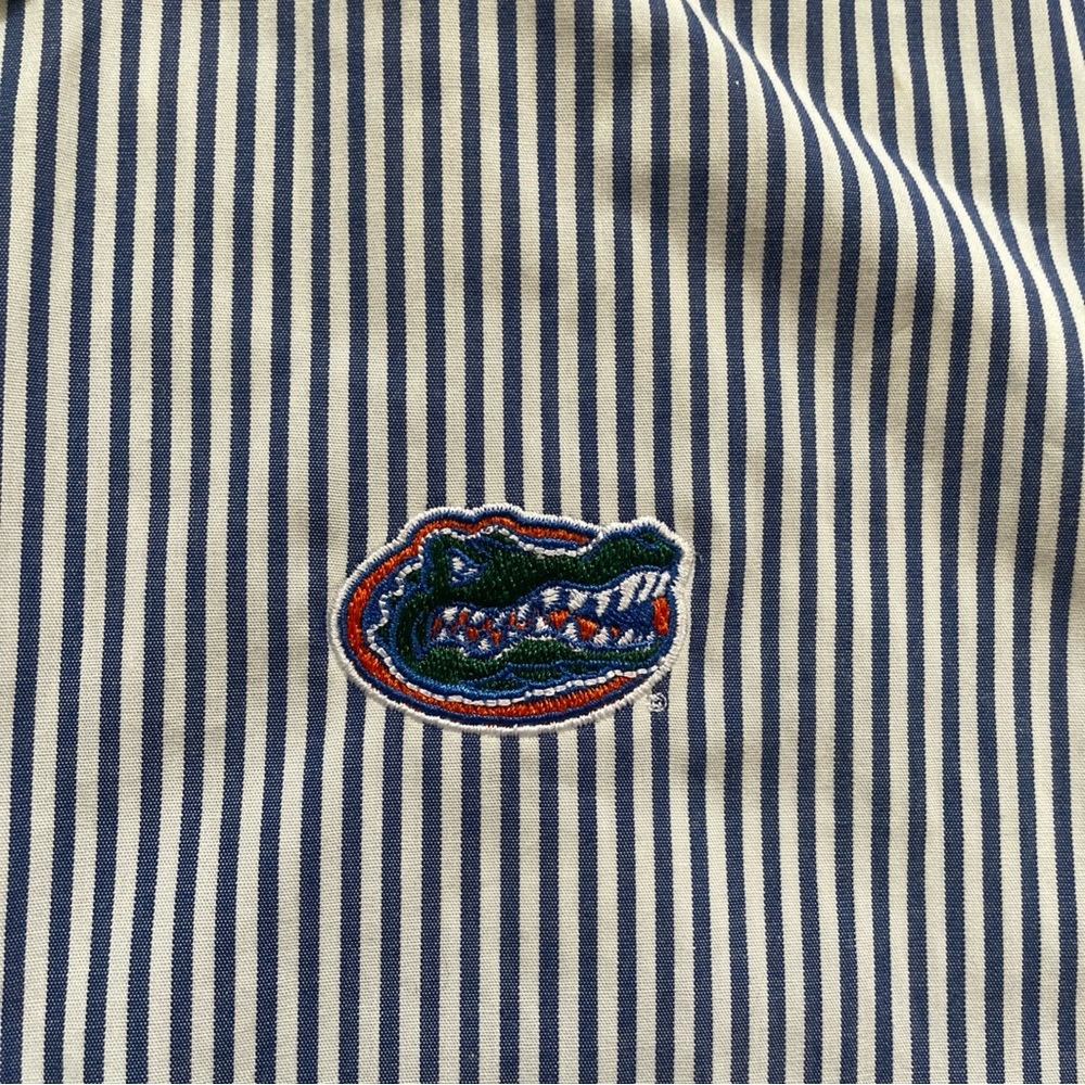 Cutter & Buck Women’s XL Florida Gators Button Down Blouse Pin Striped Embroider - Picture 2 of 14